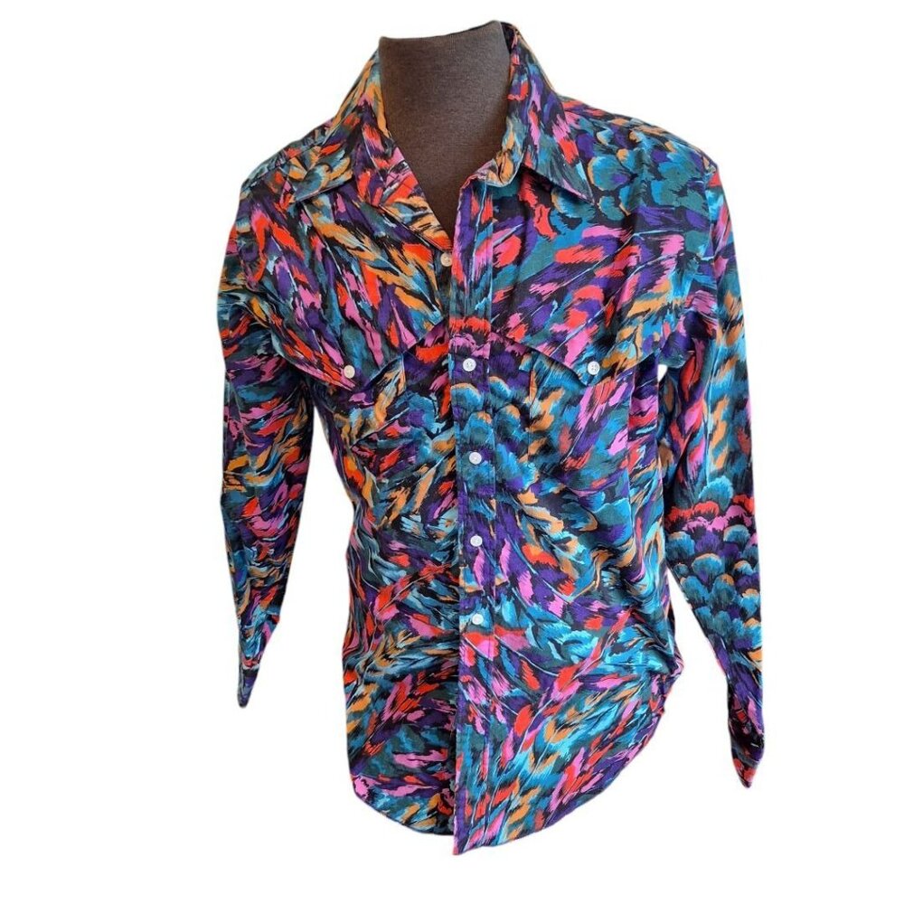 Wrangler Cowboy Cut 16.5 Regular Fit‎ 35 Inch Cotton Mexico Multicolored Crazy